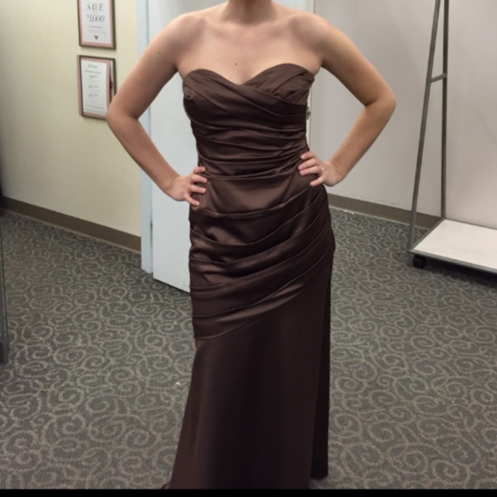 David’s Bridal Black Long Strapless Dress, 10, NWT